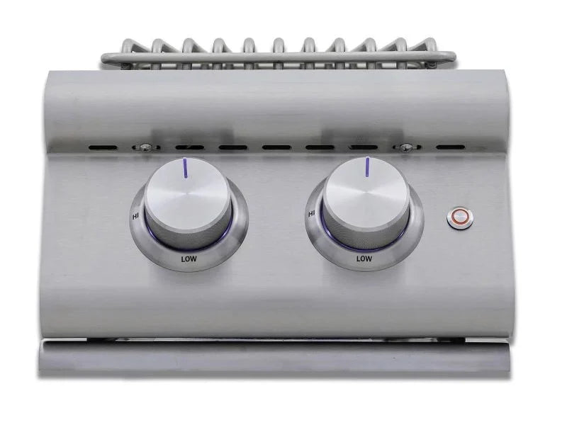 Blaze LTE+ Built-In Gas Stainless Steel Double Side Burner With Lid - BLZ-SB2-LTE3