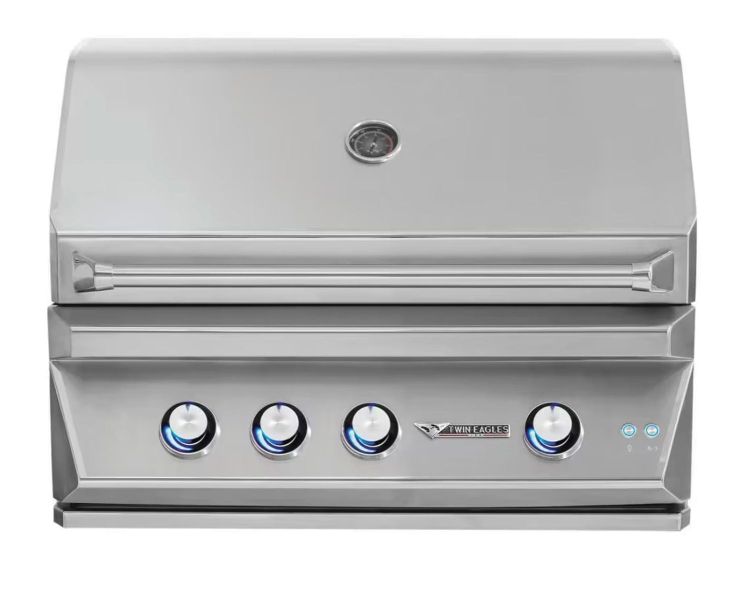 Twin Eagles 36-Inch 3-Burner Gas Grill with Infrared Rotisserie Burner On Deluxe Cart
