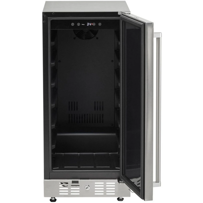 Coyote 15 Inch 3 Cu. Ft. Outdoor Rated Built-In Refrigerator - C115R-S