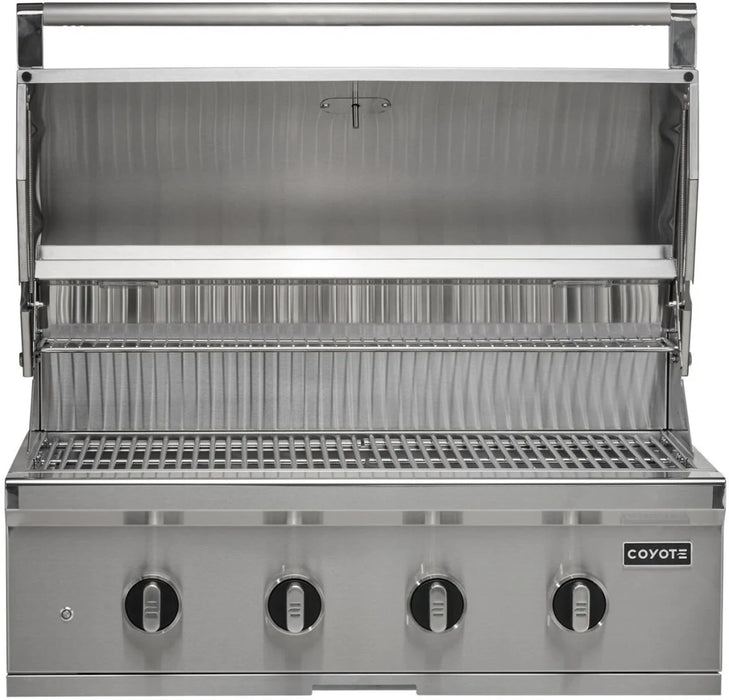 Coyote CL-Series 36-in 4-Burner Built-In Grill w/ Lift-Assist Hood & Safety Valve
