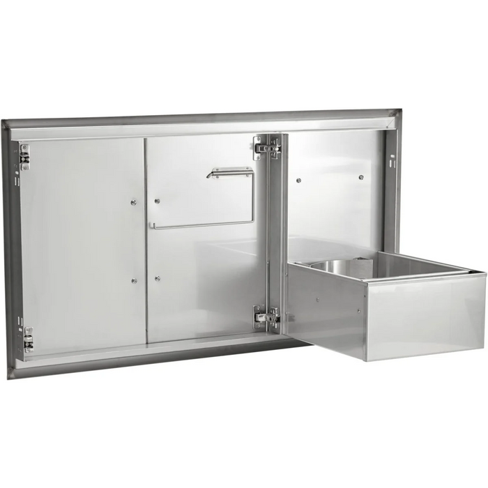 Coyote 45 Inch Double Access Drawer & Roll Out Trash Bin Combo - C3-CDPOD