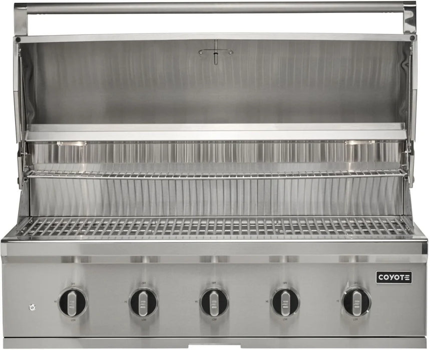 Coyote CL-Series 42-in 5-Burner Built-In Grill w/ Lift-Assist Hood & Safety Valve