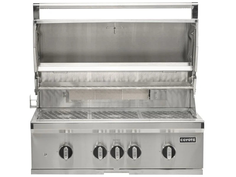 Coyote SL-Series 36-in 4-Burner Built-In Natural Gas Grill w/ Sear Burner, Rotisserie, & Safety Valve - C3SL36
