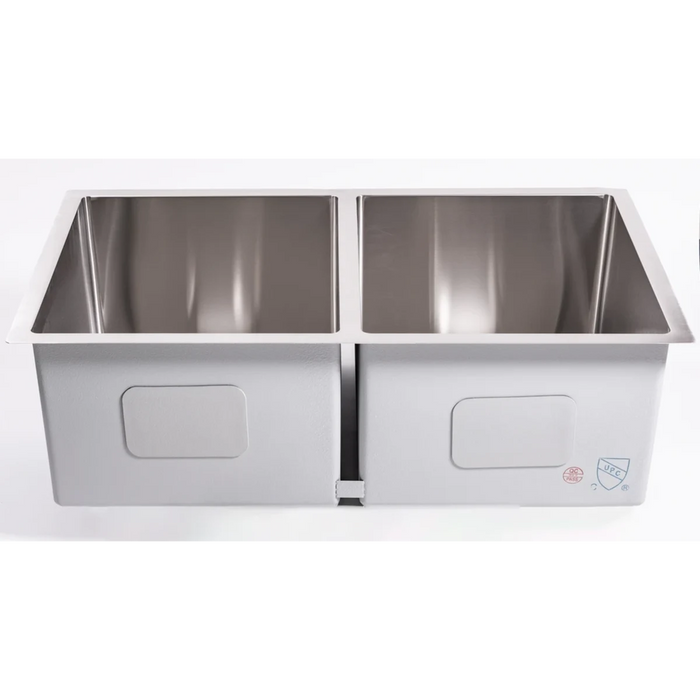 32" Double Bowl 50/50 Undermount Square Sink, Stainless Steel - CDS-D3255