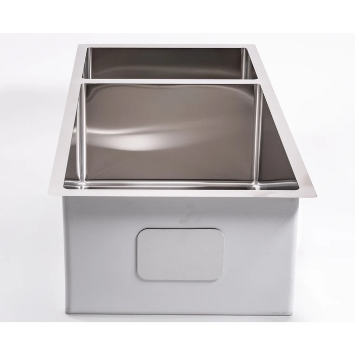 Cameo 32" Double Bowl 70/30 Undermount Square Sink, Stainless Steel - CDS-D3273