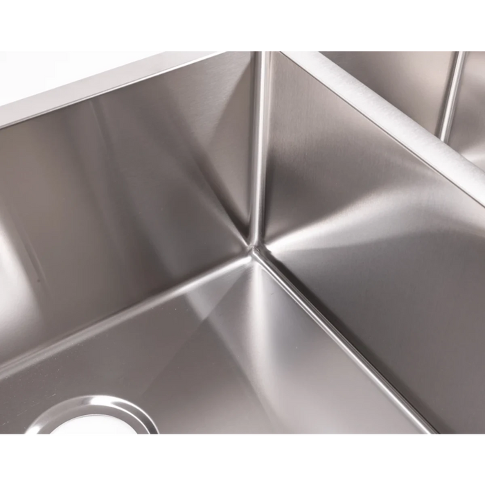 Cameo 32" Double Bowl 70/30 Undermount Square Sink, Stainless Steel - CDS-D3273