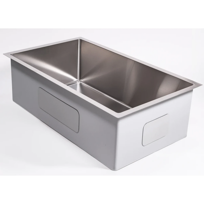 Cameo 30" Single Bowl Undermount Square Sink, Stainless Steel - CDS-S30