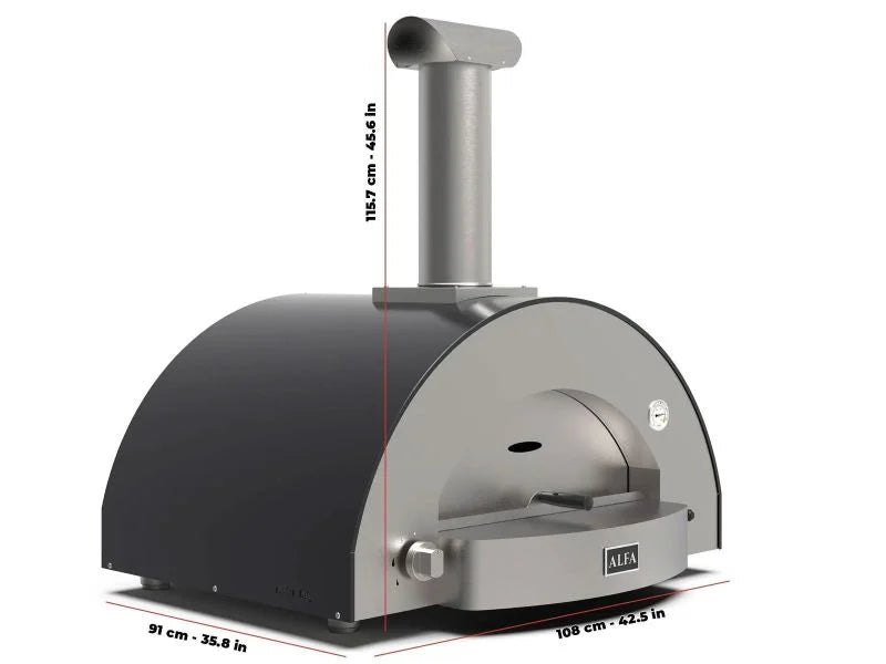 Alfa Classico 4 Pizze Gas Pizza Oven - Grey