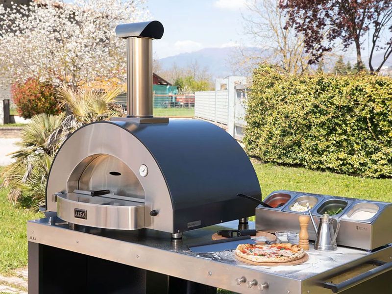 Alfa Classico 4 Pizze Gas Pizza Oven - Grey