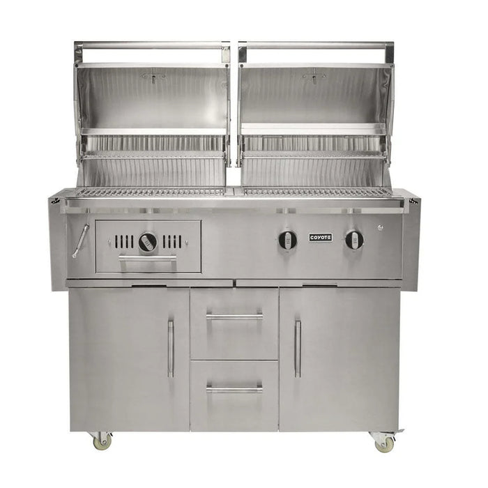 Coyote 50" Freestanding Hybrid Gas & Charcoal Grill