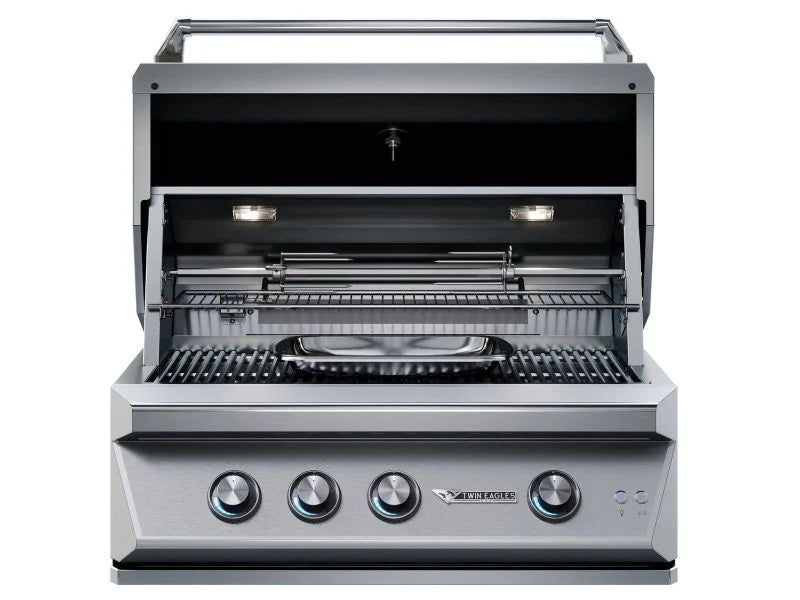Twin Eagles 36-Inch 3-Burner Gas Grill with Sear Zone & Infrared Rotisserie Burner On Deluxe Cart