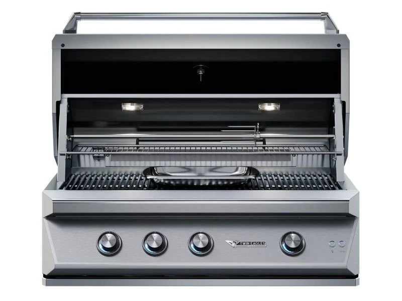 Twin Eagles 42-Inch 3-Burner Gas Grill with Infrared Rotisserie Burner On Deluxe Cart