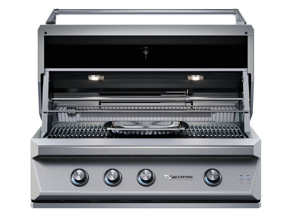 Twin Eagles 42-Inch 3-Burner Built-In Gas Grill with Sear Zone & Infrared Rotisserie Burner