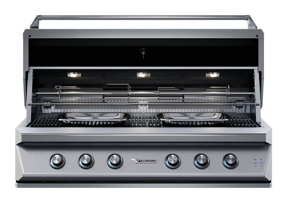 Twin Eagles 54-Inch 4-Burner Built-In Gas Grill with Sear Zone & Two Infrared Rotisserie Burners