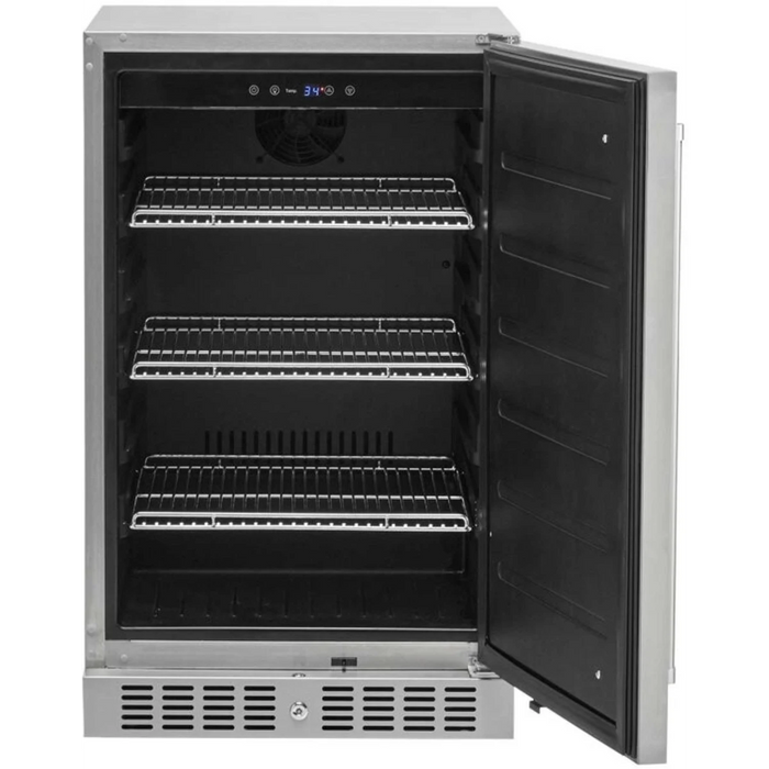 Coyote 21 Inch 4.1 Cu. Ft. Outdoor Rated Right Hinge Built-In Refrigerator - C121R-S-R