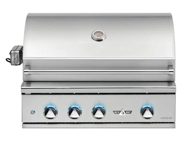 Delta Heat 32-Inch 3-Burner Built-In Gas Grill with Infrared Rotisserie Burner - DHBQ32R-D
