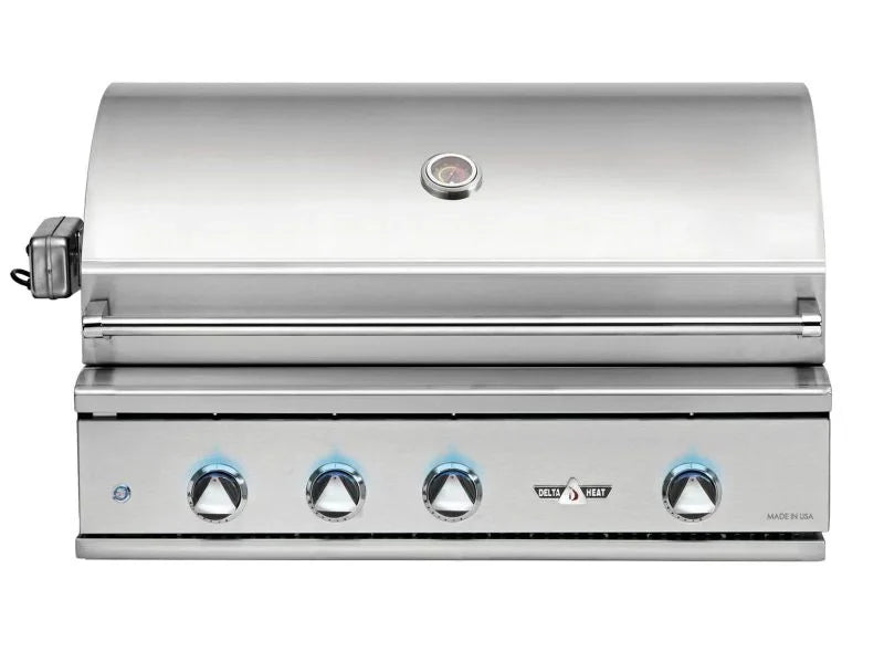 Delta Heat 38-Inch 3-Burner Built-In Gas Grill with Sear Zone & Infrared Rotisserie Burner - DHBQ38RS-D