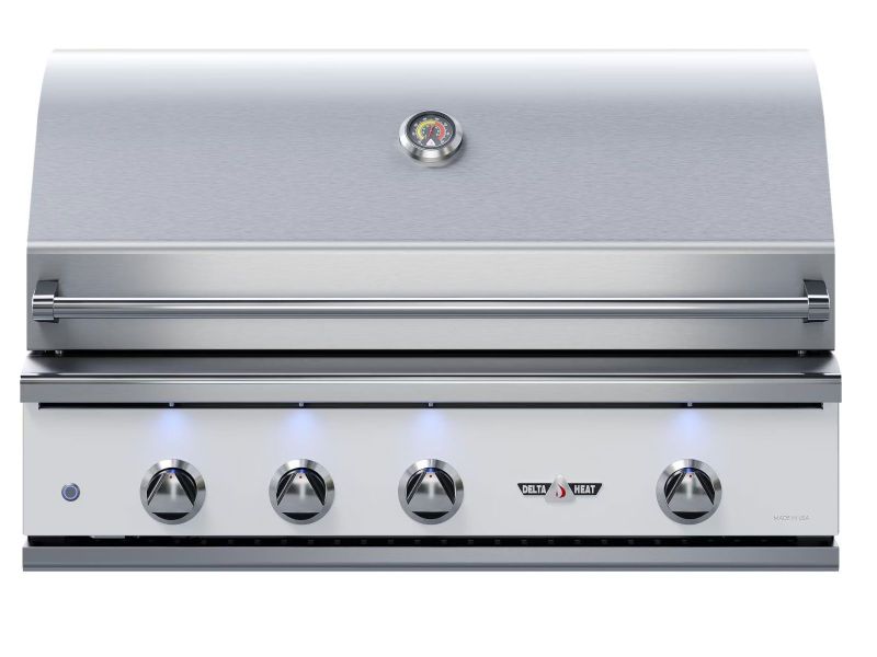 Delta Heat 38-Inch 3-Burner Built-In Gas Grill with Infrared Rotisserie Burner - DHBQ38R-D