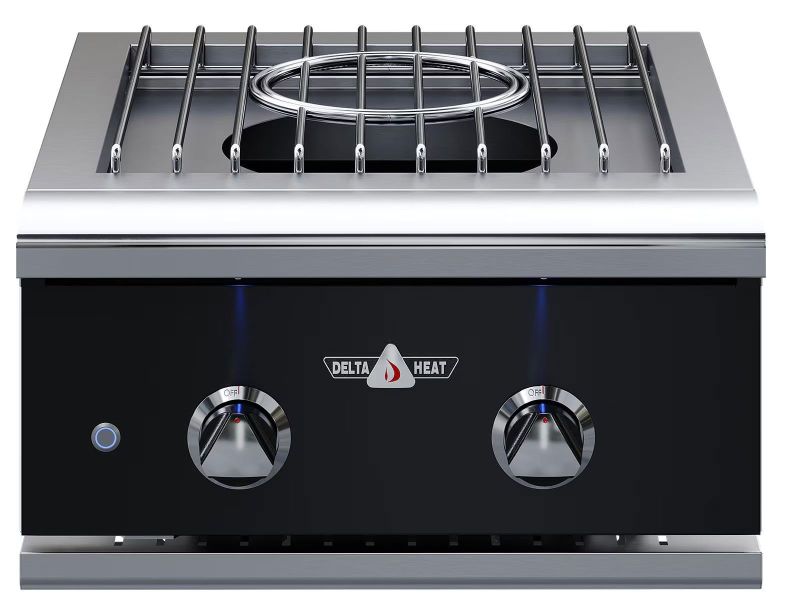 Delta Heat 22-Inch Built-In Power Burner - Black Control Panel