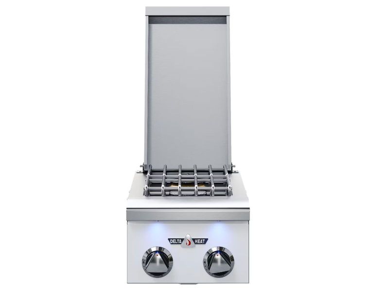 Delta Heat Built-In Gas Double Side Burner- White Control Panel