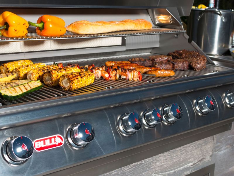 Bull Diablo 46-Inch 6-Burner Built-In Gas Grill With Rotisserie