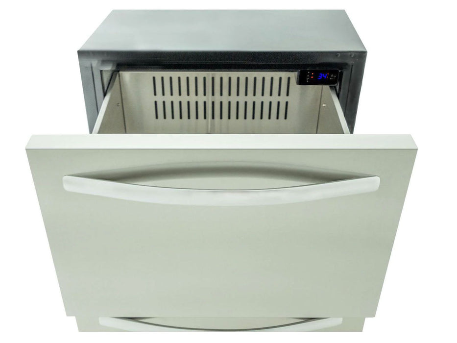 Blaze 23.5-Inch 5.1 Cu. Ft. Outdoor Rated Stainless Steel Double Drawer Refrigerator - BLZ-SSRF-DBDR5.1