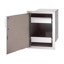 Fire Magic Select 14-Inch Left-Hinged Enclosed Cabinet Storage With Drawers - 33820-SL