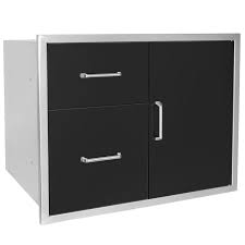 Wildfire 30 X 24 304 Black SS Access Door & Double Drawer Combo - WFDDWCOMBO3024-BSS