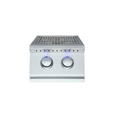 RCS Premier Series Built-In Natural Gas Double Side Burner W/ Blue LED Lights - RJCSSBL