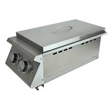 RCS Premier Series Built-In Natural Gas Double Side Burner W/ Blue LED Lights - RJCSSBL