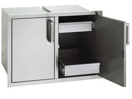Fire Magic Premium Flush 30-Inch Double Access Door With Drawers And Trash Bin Storage With Soft Close - 53930SC-12