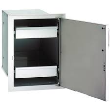 Fire Magic Select 14-Inch Right-Hinged Enclosed Cabinet Storage With Drawers - 33820-SR