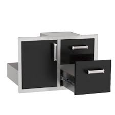 Fire Magic Echelon Flush 30-Inch Black Access Door & Double Drawer Combo With Soft Close - 53810BSC