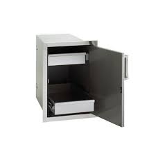 Fire Magic Premium Flush 14-Inch Right-Hinged Enclosed Cabinet Storage With Drawers With Soft Close - 53820SC-R