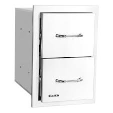 Bull 15-Inch Stainless Steel Double Access Drawer with Reveal - 56990