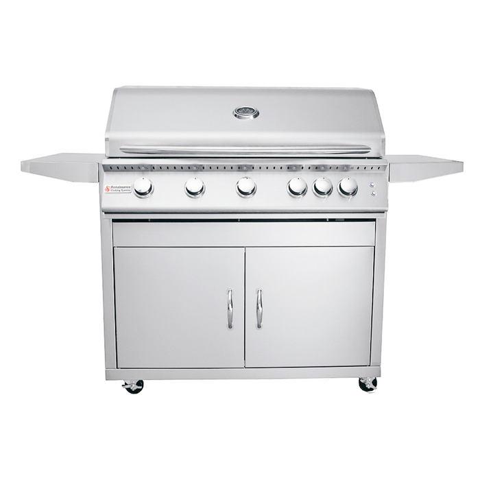 RCS Premier Series 40-Inch 5-Burner Built-In Natural Gas Grill With Rear Infrared Burner - RJC40A