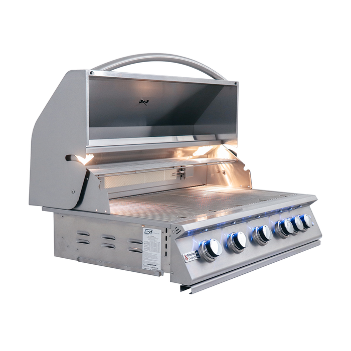 RCS Premier Series 40-Inch 5-Burner Built-In Natural Gas Grill With Rear Infrared Burner & Grill Lights - RJC40AL