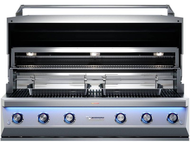 Twin Eagles Eagle One 54-Inch 4-Burner Gas Grill with Sear Zone & Two Infrared Rotisserie Burners On Deluxe Cart