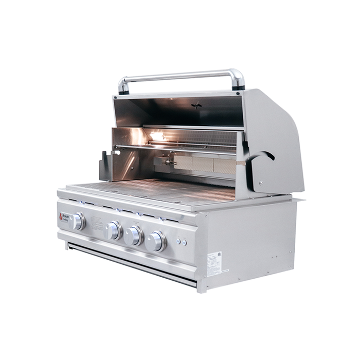 RCS Cutlass Pro 30 Inch Built-In Grill w/ Ceramic Briquette Tray Flame Tamers - RON30B
