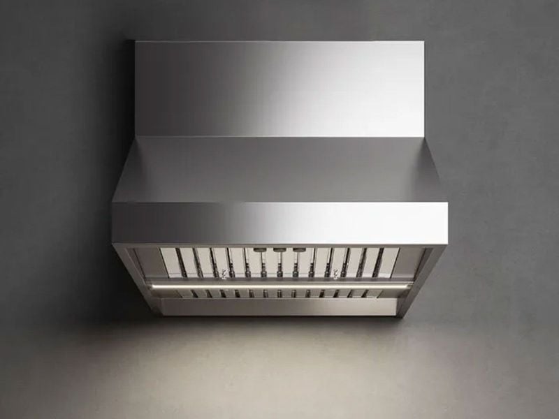 Falmec Zeus Wall Mount Outdoor Hood, 1200 CFM Knob Control, LED Lighting, and Professional Baffle Filter