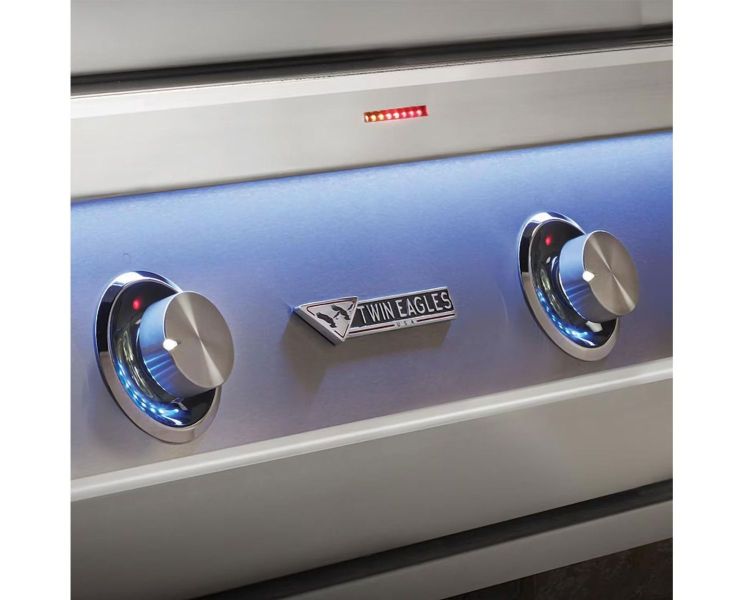 Twin Eagles 24-Inch Built-In Gas Power Burner with Reversible Heavy Duty Grate & Stainless Steel Lid