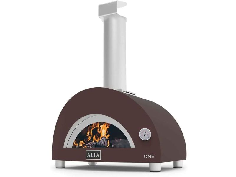 Alfa Nano 1 Pizze 23-Inch Wood-Fired Pizza Oven and Oven Base - Copper Base