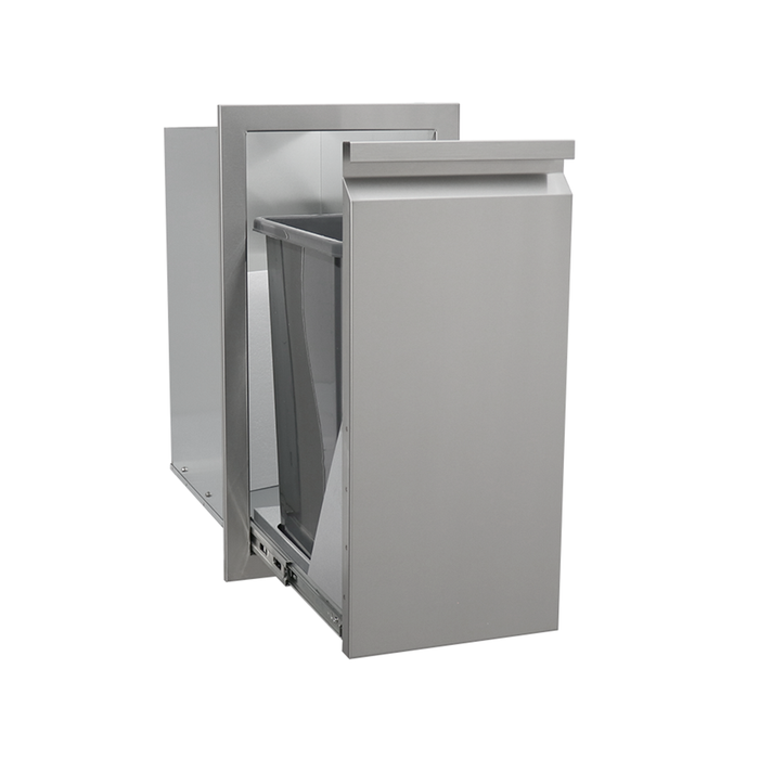 RCS Valiant Series 14-Inch Stainless Steel Narrow Roll-Out Trash Drawer - VTD4