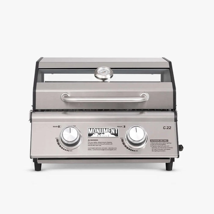 Monument Grills 2 Burner Stainless Steel Portable Grill - G22