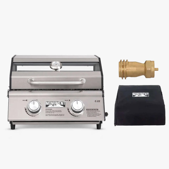 Monument Grills 2 Burner Stainless Steel Portable Grill - G22