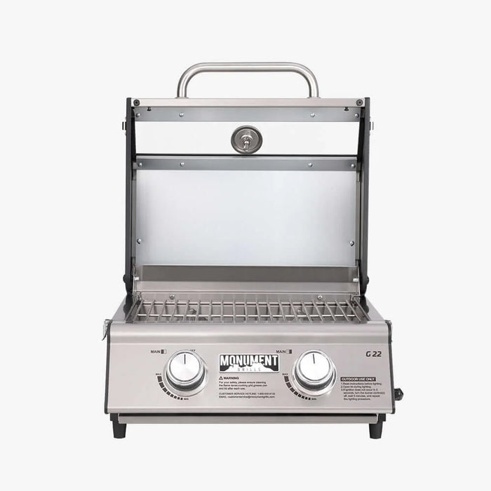 Monument Grills 2 Burner Stainless Steel Portable Grill - G22