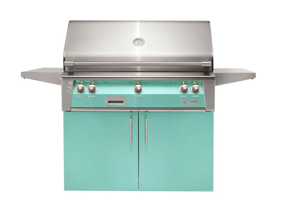 Alfresco ALXE 42-Inch Freestanding Grill With Sear Zone And Rotisserie in Light Green - ALXE-42SZC-S6027