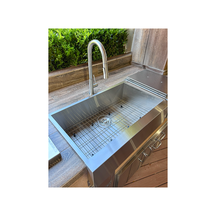 RCS Stainless Steel Farm House Outdoor Sink w/ Wire Grate and Cutting Board - RSNK3A