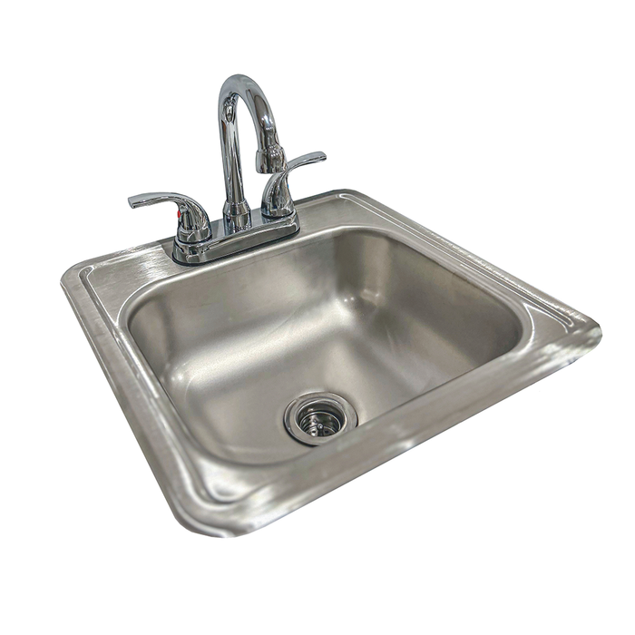 RCS 15 X 15 Outdoor Rated Stainless Steel Drop In Sink With Hot/Cold Faucet - RSNK1