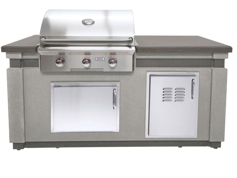 AOG Ready-to-Assemble 6-Foot Outdoor Kitchen BBQ Island Bundle with T-Series 30-Inch Gas Grill